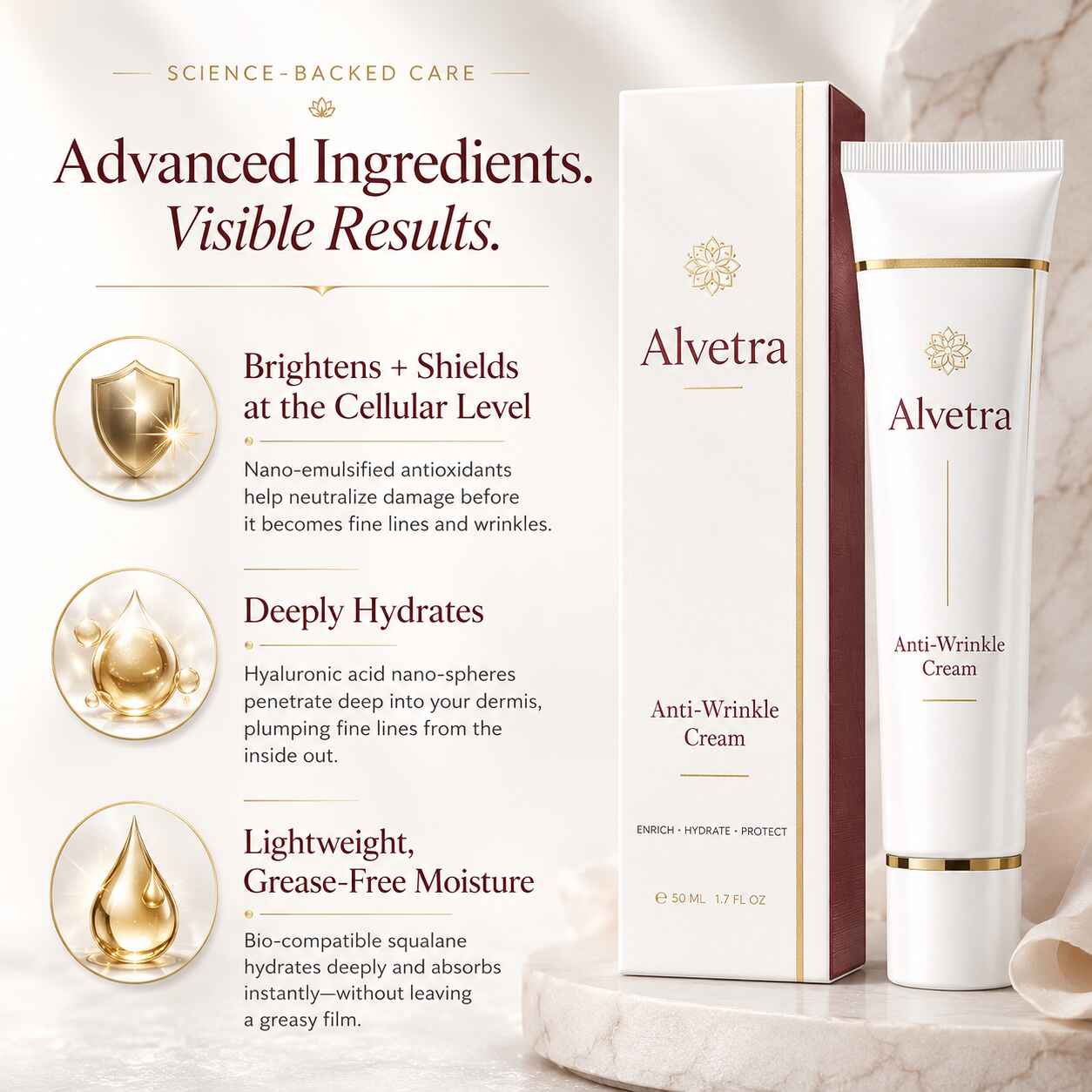 Alvetra™ Firming Neck Cream — For a Smoother-Looking Neck & Jawline